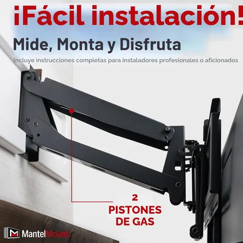 Vista 6 de MantelMount MM540 soporte desplegable para televisores de 44 a 80 pulgadas para colocar encima de la repisa de la chimenea