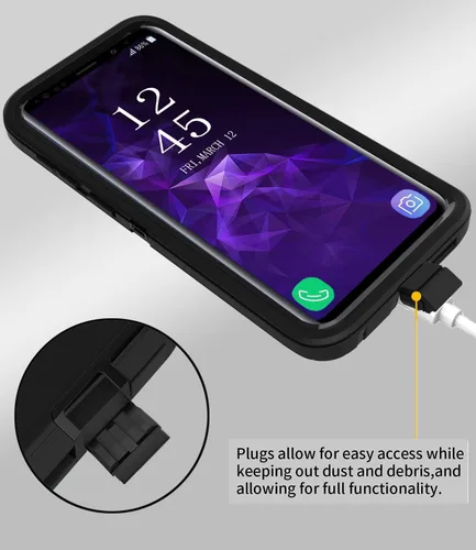 Vista 5 de Funda protectora a prueba de golpes para Samsung Galaxy S9 Plus, 6.2 pulgadas (negro)