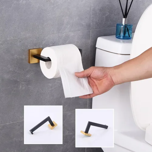 Vista 9 de GERZWY Soporte de papel higiénico de baño Dispensador de papel higiénico de acero inoxidable Soporte de rollo de pañuelos Soporte de pared