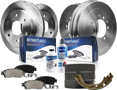 Vista 22 de Detroit Axle - Kit de frenos para Ford 18-21 Transit Connect, Rotores de freno de disco delantero y trasero Pastillas de freno de cerámica 2018 2019