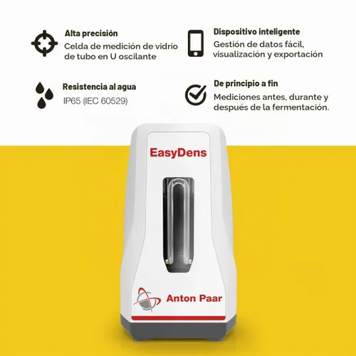 Vista 2 de EasyDens - Hidrómetro digital de Anton Paar - Habilitado para Bluetooth para una medición precisa de alcohol, azúcar y extractos Probador rápido