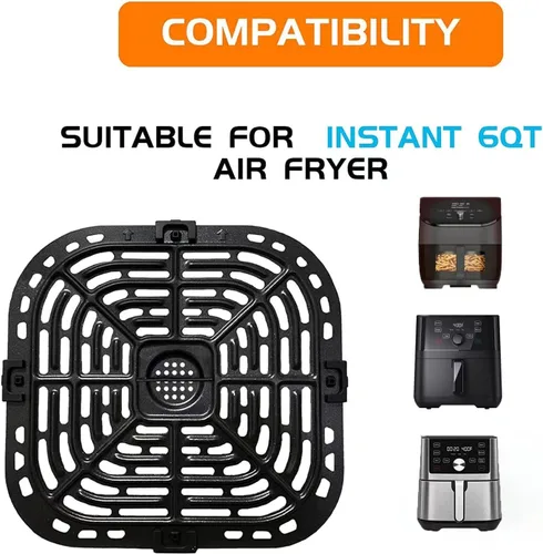 Vista 2 de Placa para freidora de aire para freidora de aire instantánea Vortex Plus de 6 cuartos de galón, antiadherente de primera calidad, rejilla