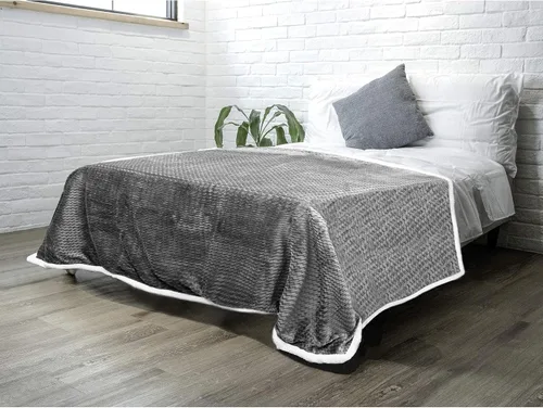 Vista 4 de PAVILIA manta de forro polar sherpa prémium, suave, acolchada, reversible, cálida y acogedora de microfibra lisa para sofá