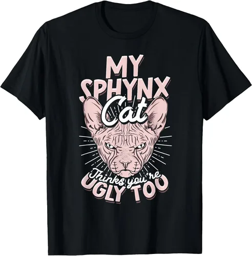 Vista 21 de My Sphynx Cat Thinks You're Ugly Too Pet Hairless Cat Sphynx T-Shirt Asphalt Grey
