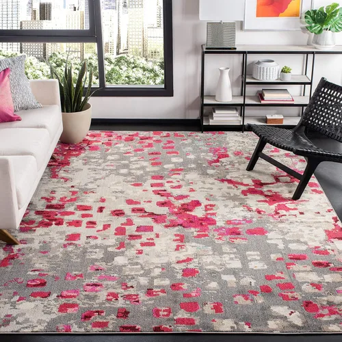 Vista 36 de SAFAVIEH Colección Madison - Alfombra de pasillo, 2'2" x 6', color fucsia y oro, diseño bohemio abstracto envejecido, no desprende pelusa y fácil