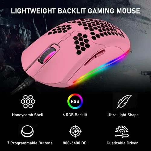 Vista 6 de Combo de teclado y mouse 60% mecánico para juegos, mini 62 teclas tipo C Chroma 20 efectos retroiluminados arcoíris, mouse ligero RGB, almohadilla
