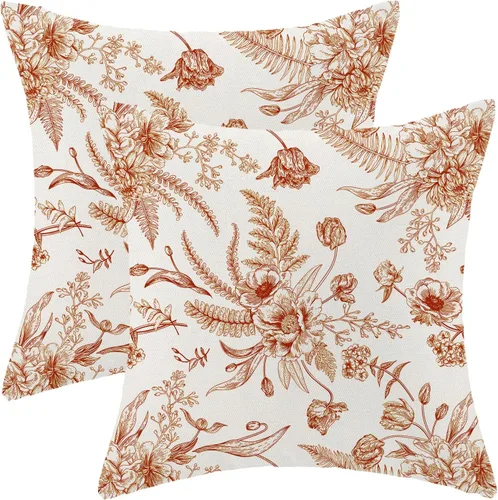 Vista 36 de CXMEIFLY Juego de 2 fundas de almohada de hojas florales de primavera de 16 x 16 pulgadas, para decoración de flores chinoiserie, almohadas