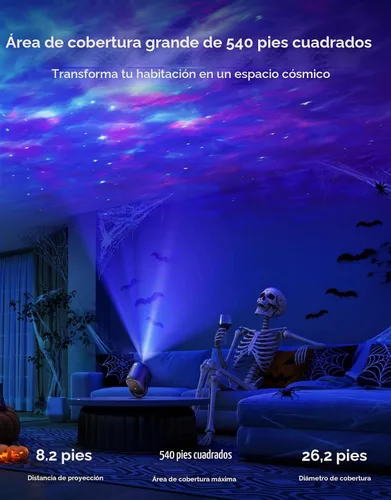Vista 4 de Govee Luces de proyector de estrellas, efecto nebulosa colorida de 7 zonas, compatible con Matter, cobertura de 540 pies², luces de techo LED