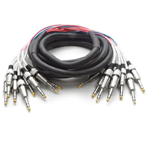 Vista 4 de Cable Serpiente TRS de 4 Canales de 1/4" - 5 Pies de Largo - Extremos Reparables - Serpiente de Efectos de Audio Profesional para Presentaciones