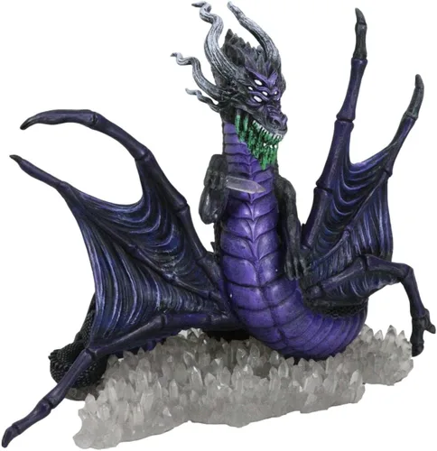 Vista 6 de Ebros Gift Fantasía Mitos y Leyendas Koss Earth Elemental Púrpura oscuro Luz de luna Araña Aracnafaria Dragón en suelo de cristal Figura Edad