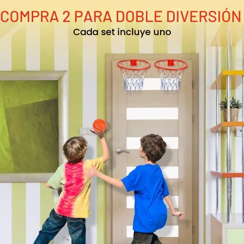 Vista 5 de ArtCreativity Mini juego de aro de baloncesto para colocar sobre la puerta, fácil de colgar, no requiere montaje, incluye 1 mini bola y aro de red