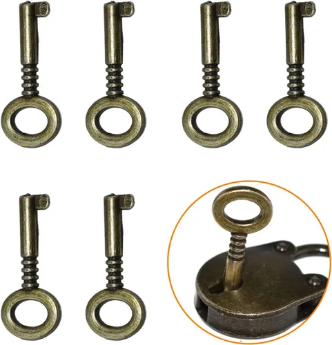 Vista 8 de SDTC Tech 2pcs Mini antiguo candado retro estilo vintage forma de cabeza de oso Cerraduras de metal negro con llaves para joyero, caja