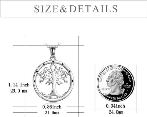 Vista 5 de POPLYKE Collar de plata esterlina Arwen Evenstar para mamá, niñas, esposa, novia, cumpleaños, día de San Valentín