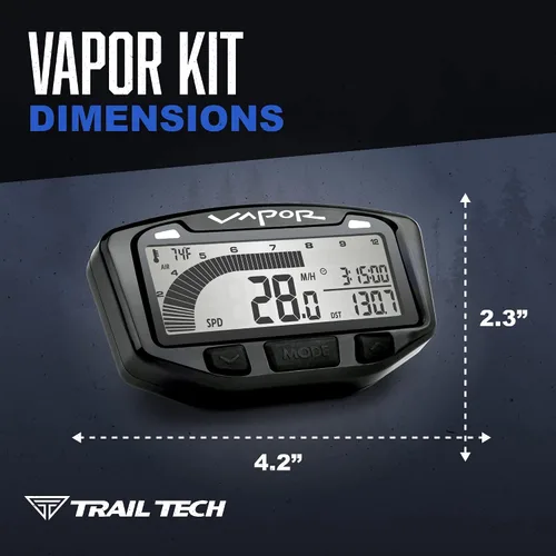 Vista 5 de Trail Tech 752-115 Kit de medidor de tacómetro digital de vapor, 1984-2015 Honda Yamaha TRX TW Raptor Wolverine