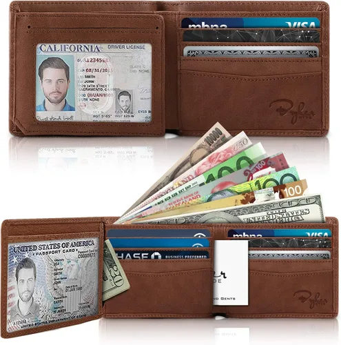 Vista 2 de Billetera de dos espacios para identificación, sostenedor de RFID, compartimento para tarjetas de capacidad extra, lo mejor en protección