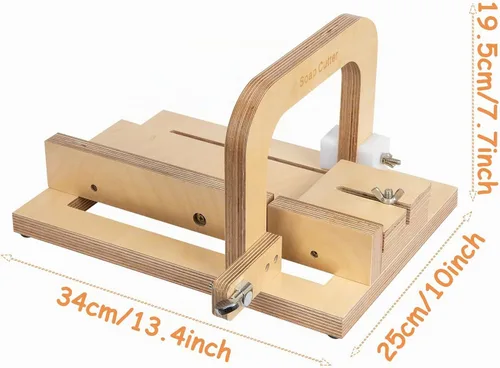Vista 6 de Evinis Cortador de jabón de madera, herramienta de corte de alambre ajustable para hacer jabón hecho a mano, velas, recortar queso, herramienta