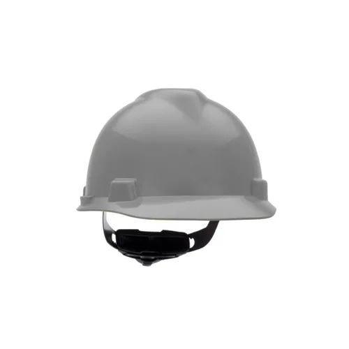 Vista 20 de MSA 495851 V-Gard - Casco de seguridad, con suspensión de trinquete Fas-Trac III, carcasa de polietileno, protección anti-impacto superior, correas