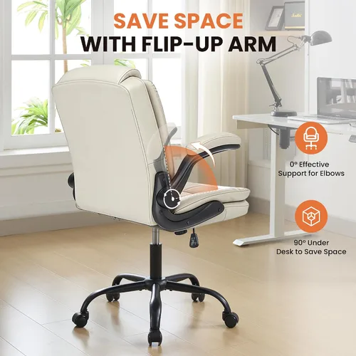 Vista 7 de Silla de oficina ergonómica ejecutiva, silla de escritorio para computadora de alta resistencia con reposabrazos ajustable y capacidad