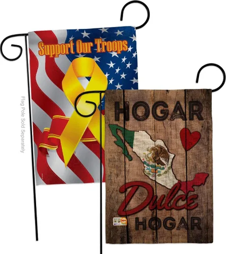 Vista 8 de Country Mexico Hogar Dulce Garden Flags 2pcs Pack Regional Nationality Nation International World Particular Area Small Decorative Gift Yard House