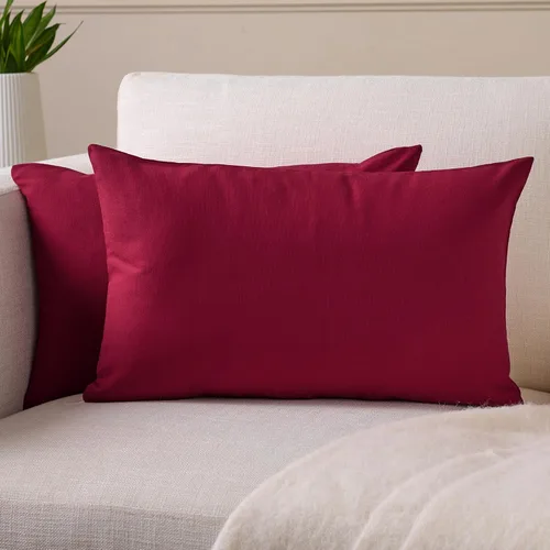 Vista 100 de Encasa XO Juego de 2 fundas de almohada de 12 x 12 pulgadas, color beige, sin rellenos, fundas de almohada de algodón para sala de estar, cama