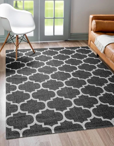 Vista 11 de Unique Loom Decatur Collection Trellis - Alfombra geométrica y moderna (2 pies 2 pulgadas x 3 pies 0 pulgadas, rectangular, gris oscuro/marfil)