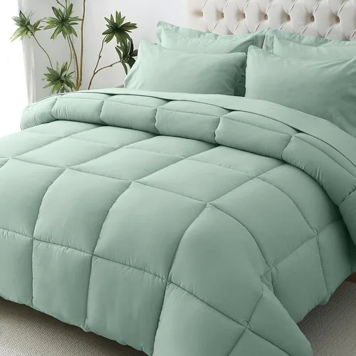 Vista 41 de JOLLYVOGUE Juego de edredón individual XL, cama ultrasuave en una bolsa, tamaño individual XL, 5 piezas, juego de ropa de cama certificado Oeko-TEX
