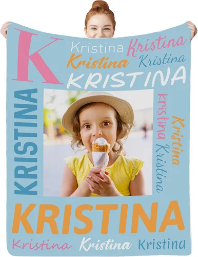Vista 19 de Manta personalizada con nombre para niños, niñas, niños, niñas, manta personalizada con nombre para adultos, hombres y mujeres, mantas de bebé