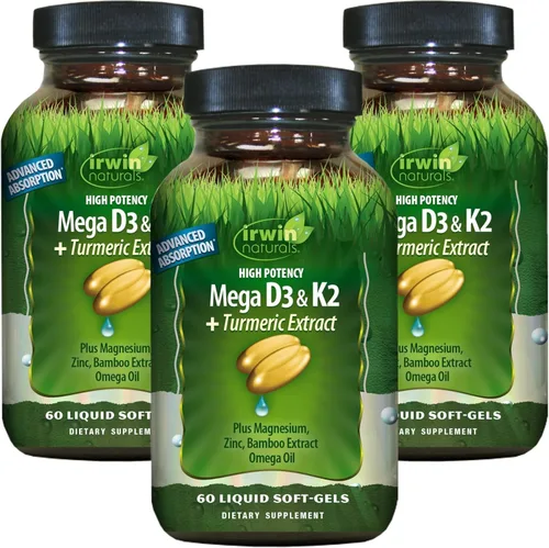 Vista 9 de Irwin Naturals Mega D3 & K2 + Extracto de cúrcuma Complejo de alta