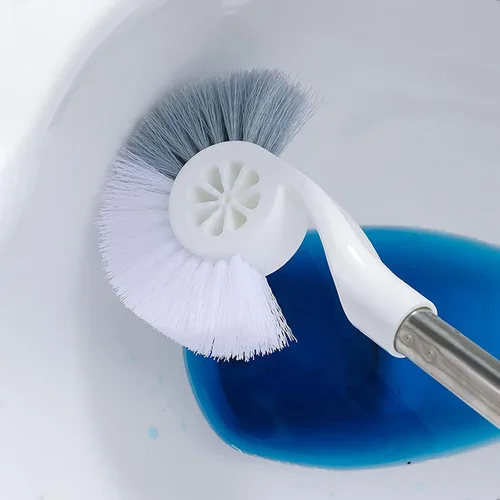 Vista 5 de Escobilla de inodoro, cepillo de inodoro con gancho, juego de cepillos de inodoro resistente para almacenamiento de baño, limpieza profunda, cepillo