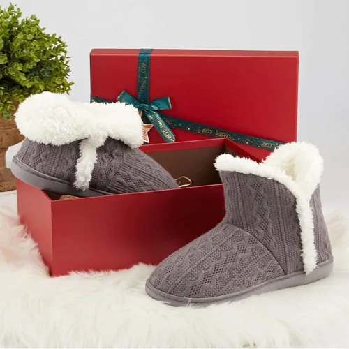 Vista 7 de pantuflas abrigadas de felpa, para interiores y exteriores, ideales para el invierno, para mujer, cómodas, botines