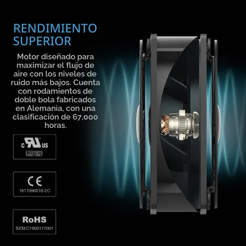 Vista 4 de AC Infinity AXIAL 8025, ventilador para magdalenas, 120 V CA 3.150 in x 0.984 in de alta velocidad, certificado UL para proyectos de escape