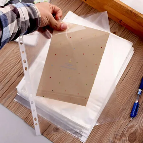 Vista 7 de 100 unidades Carpeta de documentos transparente A4, funda impermeable, bolsa transparente para documentos, soporte para papeles, carpeta
