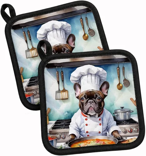 Vista 69 de Caroline's Treasures Coton de Tulear El Chef Par de Agarraderas de Ollas de Cocina Resistentes al Calor Juegos de Agarraderas de Ollas Almohadillas