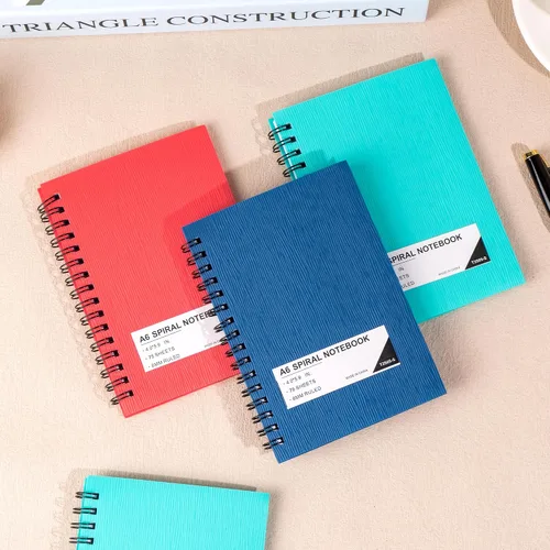 Vista 7 de FLYING EAGLE 4x6 Small Spiral Notebook 12 Pack A6 Mini Journal Plastic Hardcover 8mm Ruled Notebook for School Work,Black