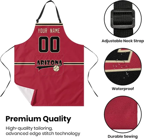 Vista 7 de ANTKING Custom Apron with Pocket Custom Any Name and Any Number Gifts for Dad Men Fans