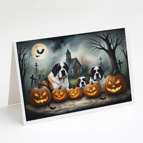 Vista 16 de Caroline's Treasures DAC2042GCA7P Golden Retriever - Tarjetas de felicitación y sobres de Halloween espeluznantes, paquete de 8 tarjetas en blanco