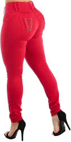 Vista 15 de Moda Xpress Jeans ajustados con levantamiento de glúteos para mujer, jeans Levanta Cola de cintura alta 10034c_tp1589dblu Azul oscuro