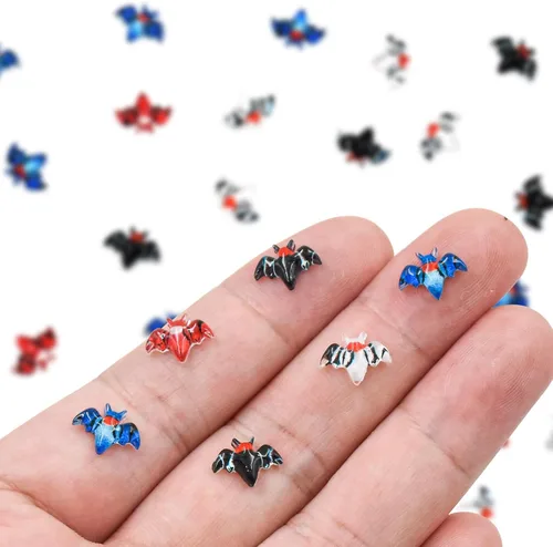 Vista 12 de 50 piezas de mini mariposas para manualidades, miniaturas de casa de muñecas, mini cosas de resina, mini mariposas diminutas para jardín de hadas