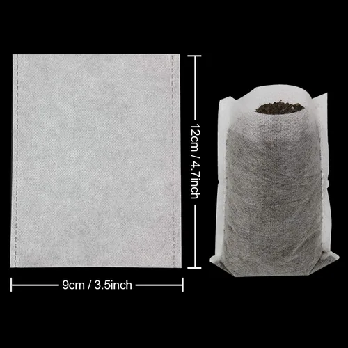 Vista 2 de Augshy Bolsas de cultivo de vivero, 400 bolsas de tela para plantas, bolsas de cultivo de plantas no tejidas, bolsa de inicio de siembra, plantas