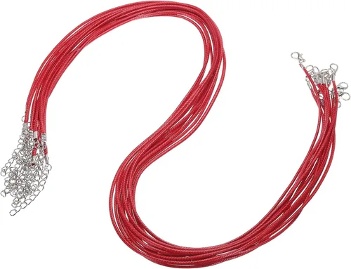 Vista 77 de MECCANIXITY 10 cordones de collar encerado de 18 pulgadas, cadena de collar a granel con cierre de 0.059 in de cuerda de cuero encerado para hacer