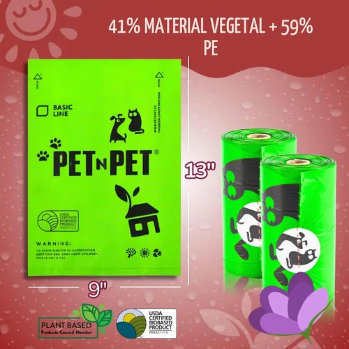 Vista 2 de Bolsas de caca para perros Pet N Pet, rollos de bolsas de caca para perros con aroma a lavanda verde, 270 unidades, bolsa para perros, bolsa