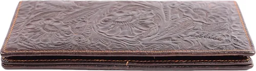 Vista 3 de Cartera larga de cuero genuino para mujer