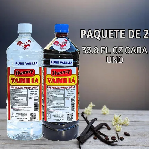 Vista 2 de Danncy Extracto de vainilla pura de México, 33 oz por botella, paquete sellado de 2 botellas