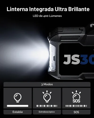 Vista 7 de TOPDON Arrancador de batería de coche JS3000, 3000A, modo de impulso, 9L Negro oscuro