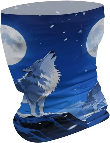 Vista 2 de Polaina de cuello de lobo, transpirable y absorbente de humedad, pasamontañas, protección solar, bufanda ligera, diseño sin costuras para deportes