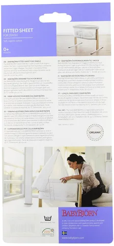 Vista 2 de BABYBJORN - Sábana bajera ajustable para cuna, color blanco orgánico