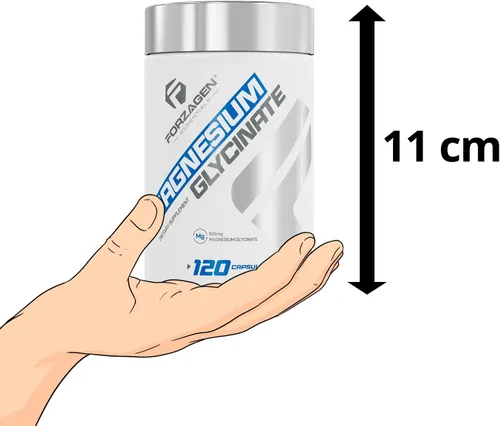 Vista 9 de Forzagen Suplemento de glicinato de magnesio, 500 mg, 120 cápsulas, apoyo mineral esencial para la función nerviosa, la salud muscular