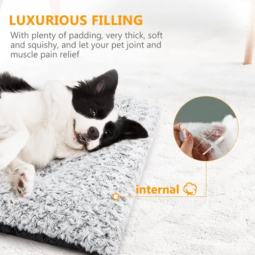 Vista 2 de Cama para Perro Almohadilla de Perrera Lavable Antideslizante Alfombrilla de Jaula para Perros Pequeños y Gatos (24 pulgadas)