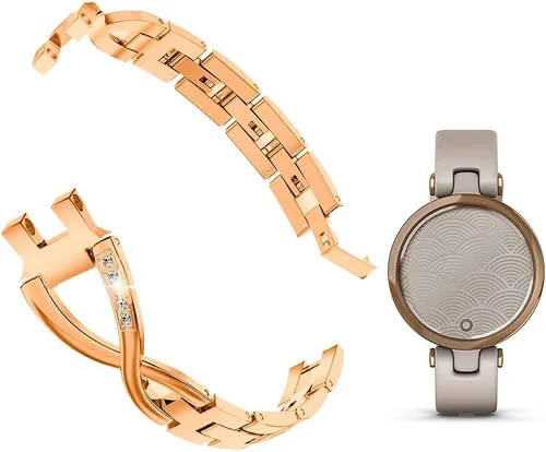 Vista 5 de C2D JOY Correas de acero inoxidable compatibles con Garmin Lily/Lily 2 (activo) Smartwatch Correa de repuesto para mujer, pulsera elegante