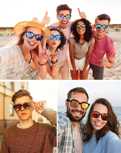 Vista 6 de Dwenarry Party Sunglasses Bulk Adult Retro Plastic Sunglasses Pack of 12 Vintage Sunglasses Party Favors for men women